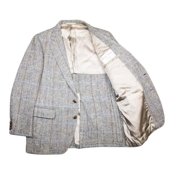 Jack Frost x Harris Tweed Overcheck Wool Sport Coat 44R - Picture 2 of 7